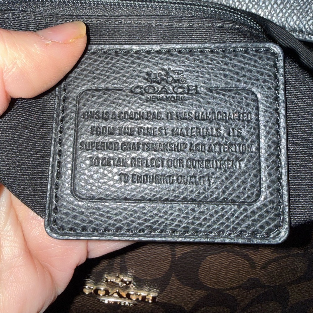 Coach Harvey East West Convertible Signature Brown and Black Hobo Bag F38300 - Picture 12 of 13